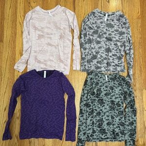 4 Athleta Momentum Long Sleeved Workout Shirts - Size Large